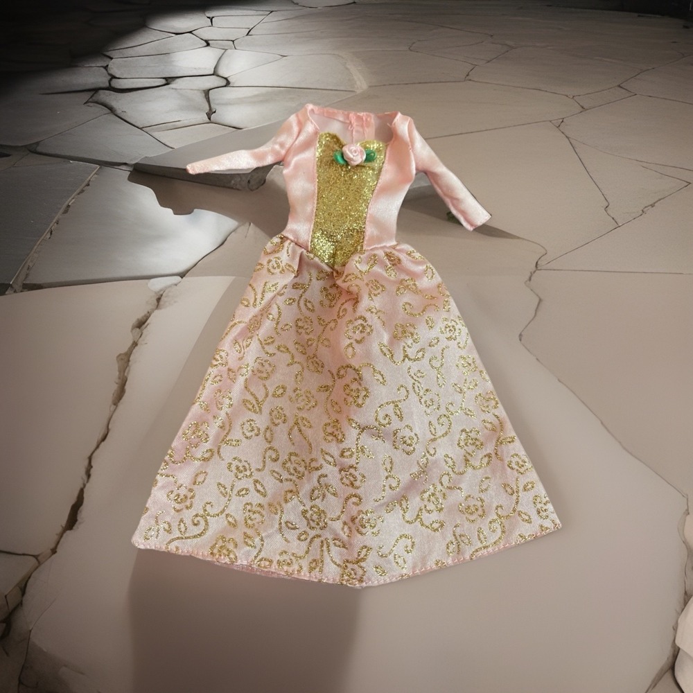 Vintage Barbie Pink Ball Groom Dress Pink & Gold Glam Rose